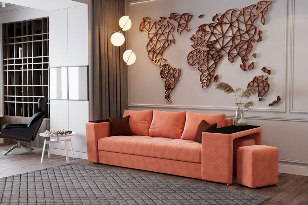 АМОР-3 диван с пуфами