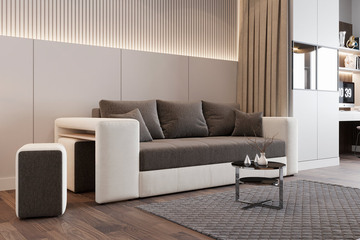 АМОР-3 диван с пуфами